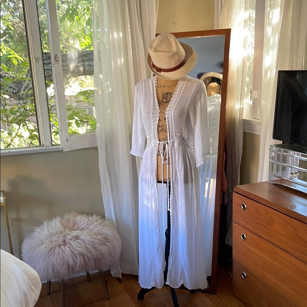 White Lace Kimono Cover-Up